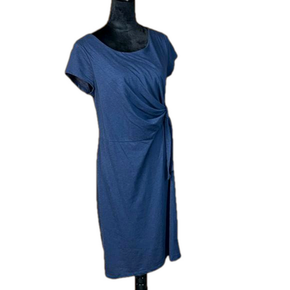 Tom Tailor navy twist knot short sleeve dress size 40/L EUC - Picture 6 of 15